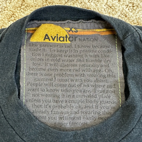 Aviator Nation Women’s Lightning Bolt T-Shirt - Multicolor on dark grey. - Picture 3 of 4